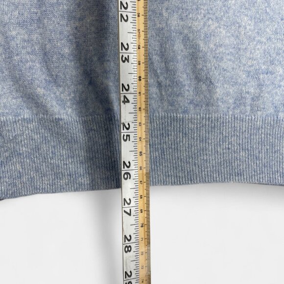 Black Brown 1826 Cashmere Sweater Men's Medium Blue Long Sleeve V-Neck - Picture 5 of 7